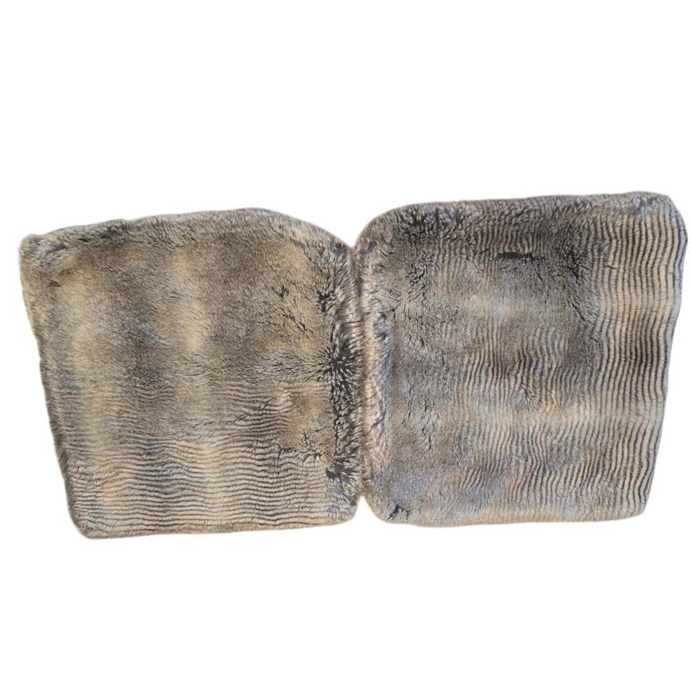 Safavieh Wavy Luxe Faux Fur Pillow Shams Set of 2 Gray Shag 19x19